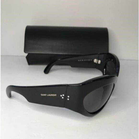 💯 - New Authentic SAINT LAURENT SL73 OVERSIZED BLACK SUNGLASSES - Picture 13 of 13